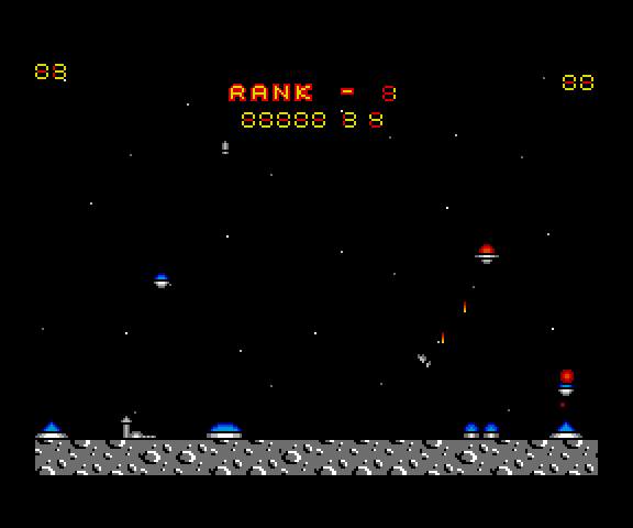 Gameplay screenshot, dropping bombs.